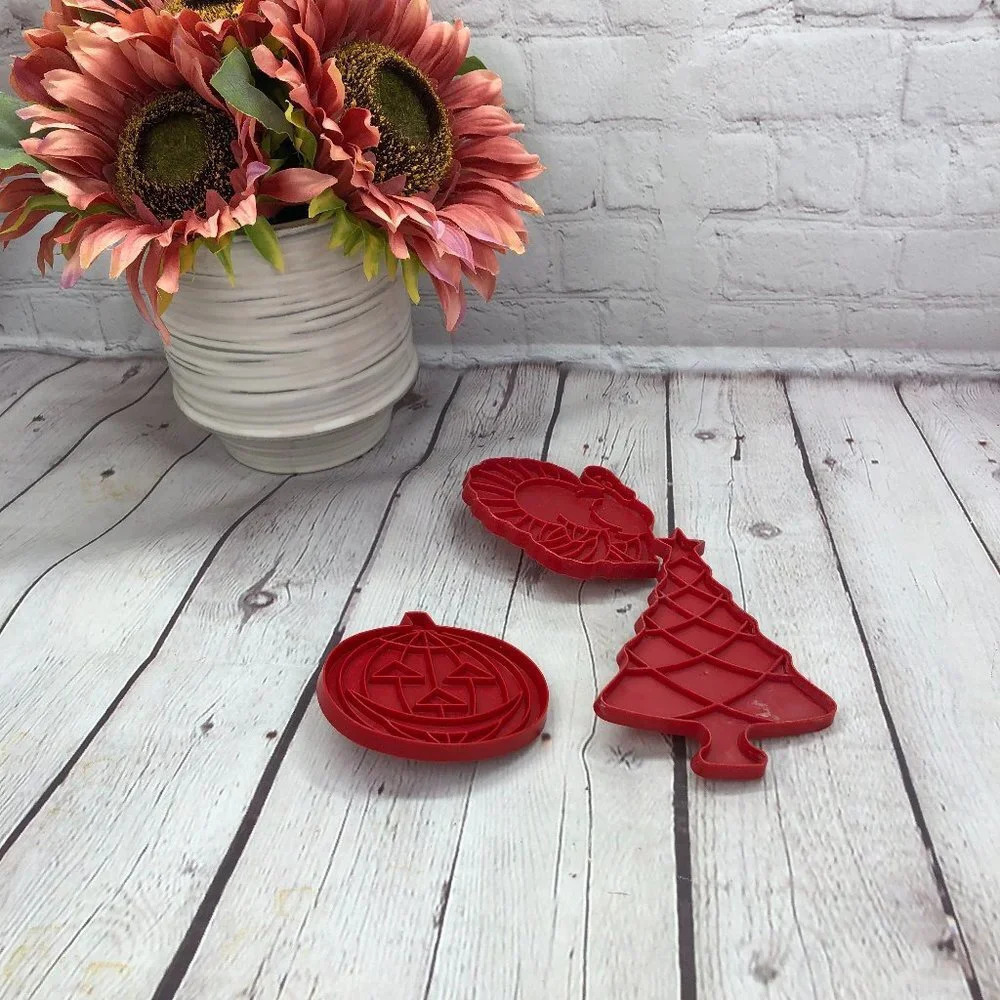 Vintage Tupperware cookie cutters red